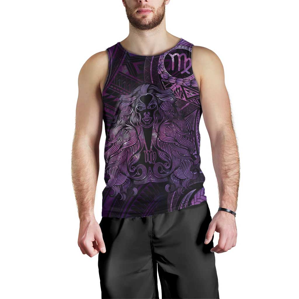 Personalised Polynesia Zodiac Virgo Men Tank Top Galaxy Polynesian Pattern Chest Tattoo Style