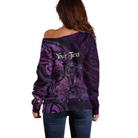 Personalised Polynesia Zodiac Virgo Off Shoulder Sweater Galaxy Polynesian Pattern Chest Tattoo Style