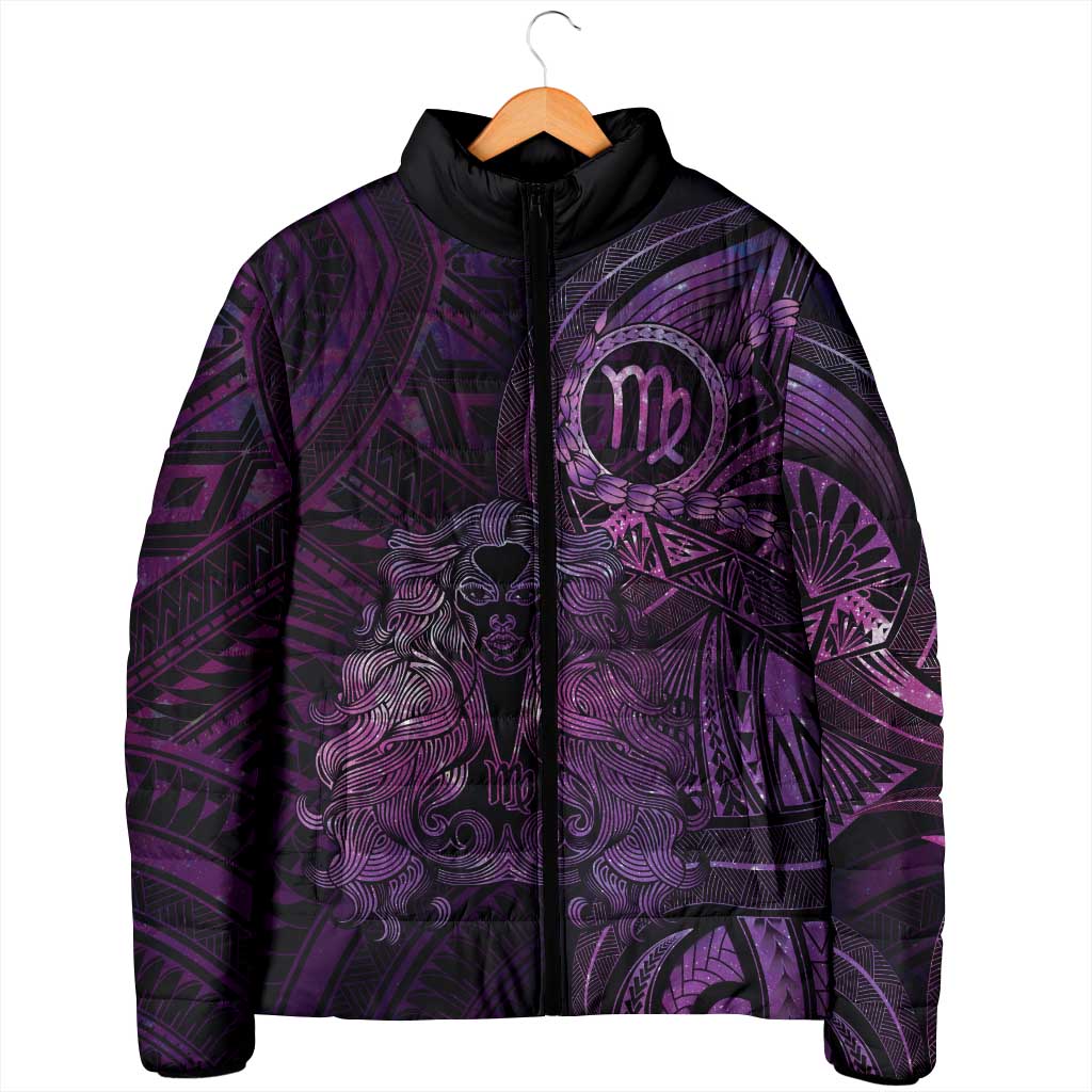 Personalised Polynesia Zodiac Virgo Padded Jacket Galaxy Polynesian Pattern Chest Tattoo Style
