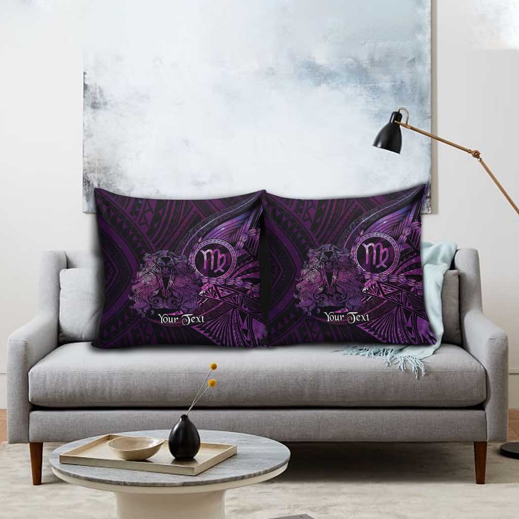 Personalised Polynesia Zodiac Virgo Pillow Cover Galaxy Polynesian Pattern Chest Tattoo Style