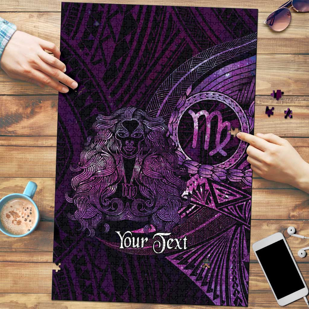 Personalised Polynesia Zodiac Virgo Puzzle Galaxy Polynesian Pattern Chest Tattoo Style