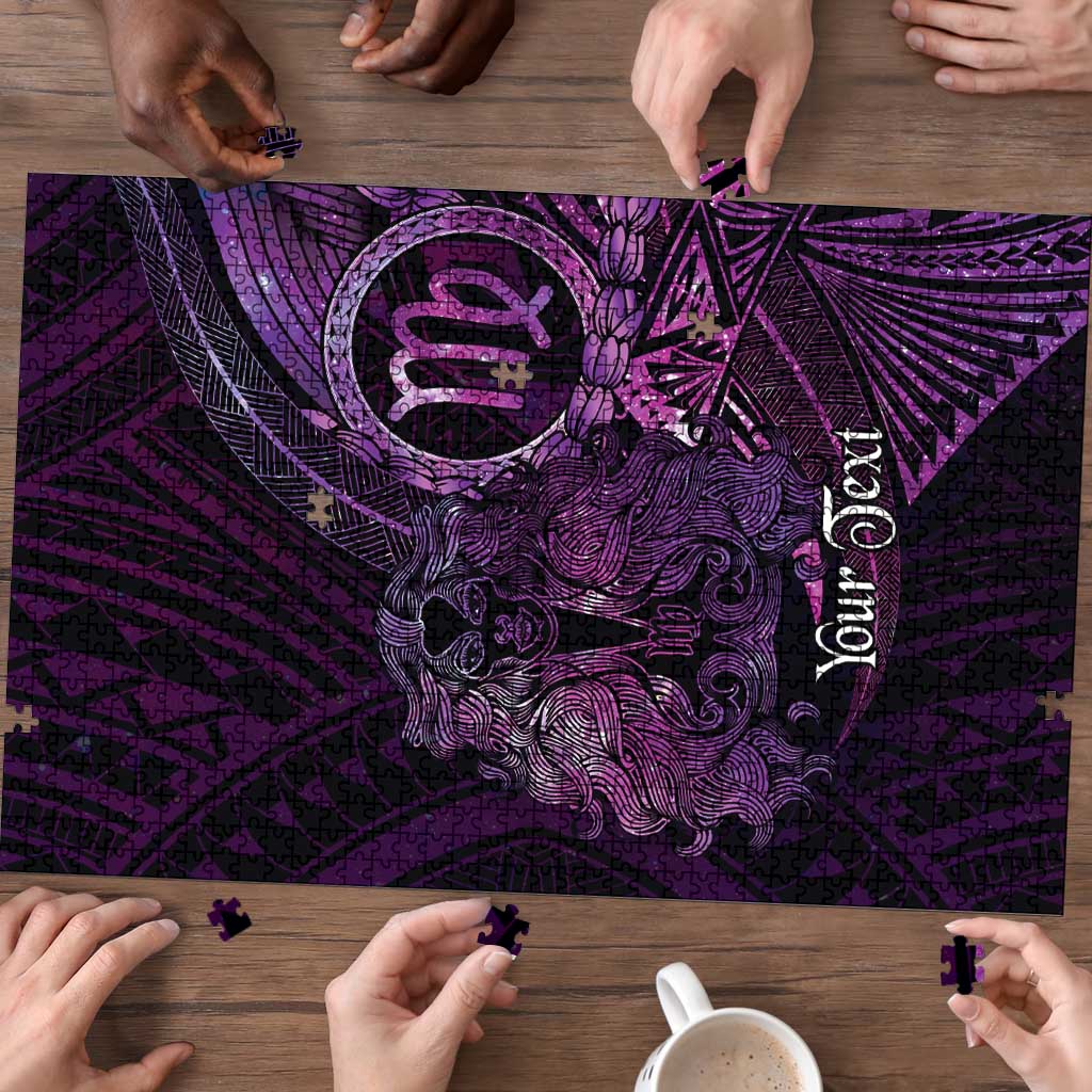 Personalised Polynesia Zodiac Virgo Puzzle Galaxy Polynesian Pattern Chest Tattoo Style