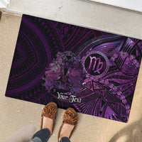Personalised Polynesia Zodiac Virgo Rubber Doormat Galaxy Polynesian Pattern Chest Tattoo Style