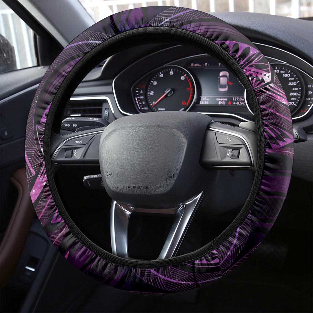 Polynesia Zodiac Virgo Steering Wheel Cover Galaxy Polynesian Pattern Chest Tattoo Style