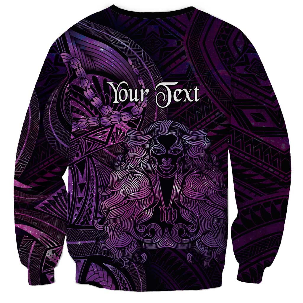 Personalised Polynesia Zodiac Virgo Sweatshirt Galaxy Polynesian Pattern Chest Tattoo Style