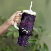 Personalised Polynesia Zodiac Virgo Tumbler With Handle Galaxy Polynesian Pattern Chest Tattoo Style