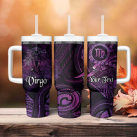 Personalised Polynesia Zodiac Virgo Tumbler With Handle Galaxy Polynesian Pattern Chest Tattoo Style