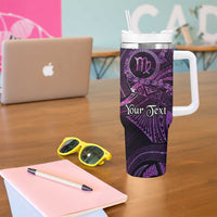 Personalised Polynesia Zodiac Virgo Tumbler With Handle Galaxy Polynesian Pattern Chest Tattoo Style