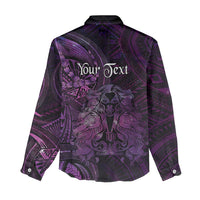 Personalised Polynesia Zodiac Virgo Women Casual Shirt Galaxy Polynesian Pattern Chest Tattoo Style
