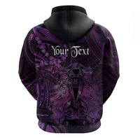 Personalised Polynesia Zodiac Virgo Zip Hoodie Galaxy Polynesian Pattern Chest Tattoo Style