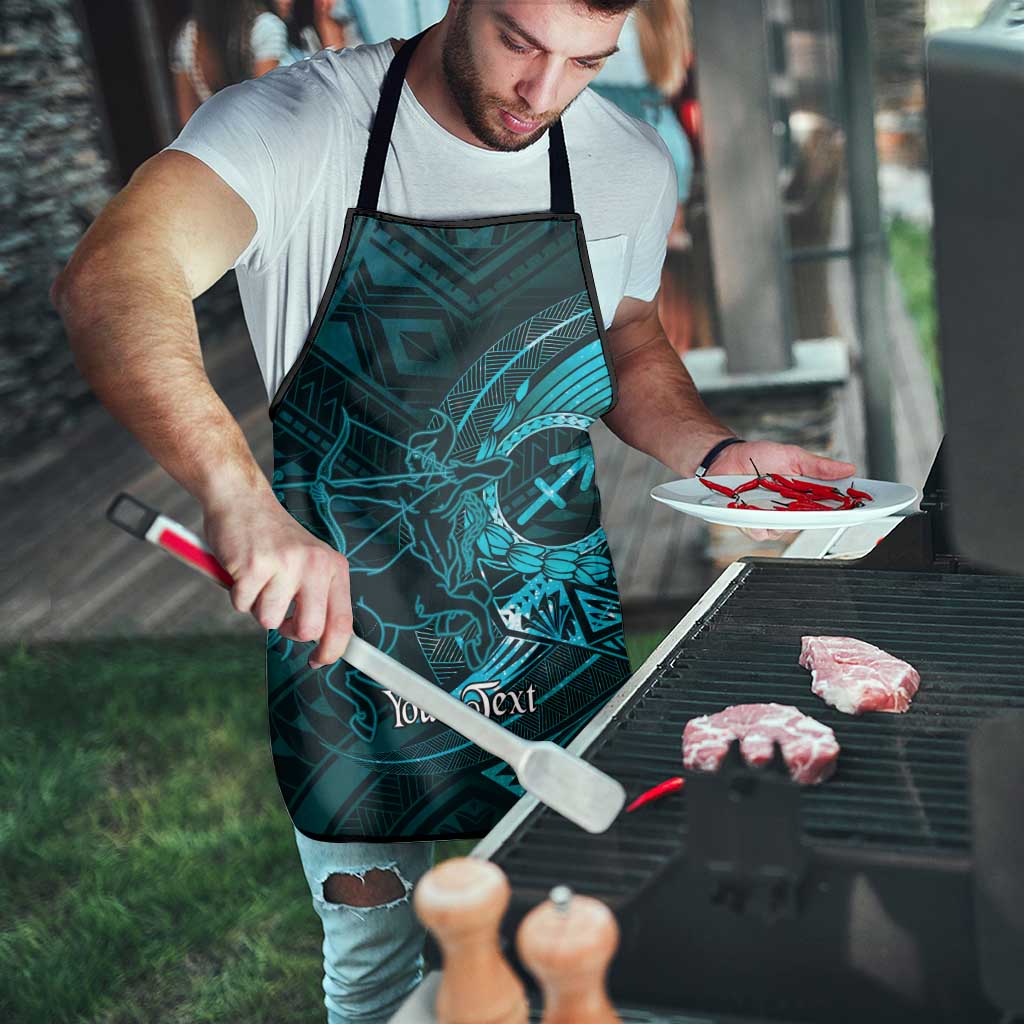 Personalised Polynesia Zodiac Sagittarius Apron Galaxy Polynesian Pattern Chest Tattoo Style