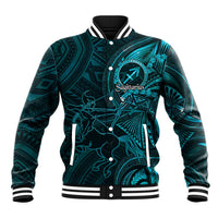 Personalised Polynesia Zodiac Sagittarius Baseball Jacket Galaxy Polynesian Pattern Chest Tattoo Style