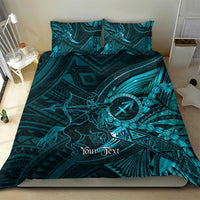 Personalised Polynesia Zodiac Sagittarius Bedding Set Galaxy Polynesian Pattern Chest Tattoo Style