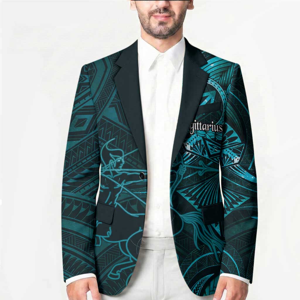 Personalised Polynesia Zodiac Sagittarius Blazer Galaxy Polynesian Pattern Chest Tattoo Style