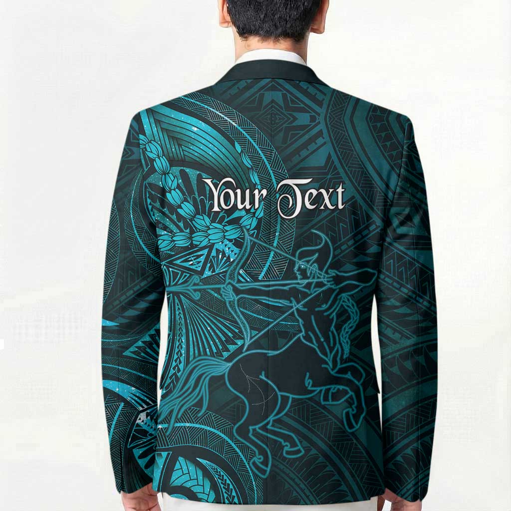 Personalised Polynesia Zodiac Sagittarius Blazer Galaxy Polynesian Pattern Chest Tattoo Style