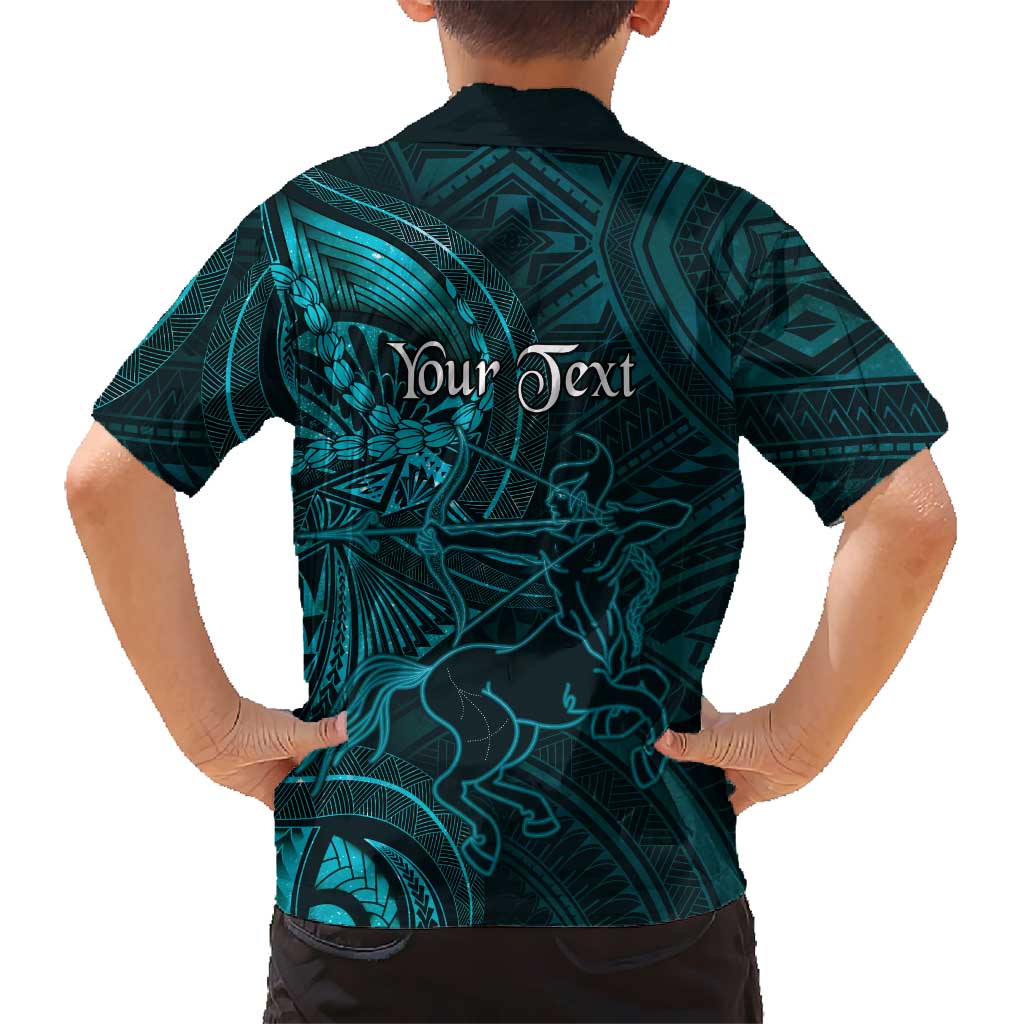 Personalised Polynesia Zodiac Sagittarius Family Matching Long Sleeve Bodycon Dress and Hawaiian Shirt Galaxy Polynesian Pattern Chest Tattoo Style LT14 - Polynesian Pride