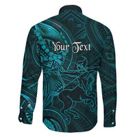 Personalised Polynesia Zodiac Sagittarius Family Matching Long Sleeve Bodycon Dress and Hawaiian Shirt Galaxy Polynesian Pattern Chest Tattoo Style LT14 - Polynesian Pride