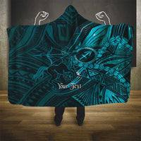 Personalised Polynesia Zodiac Sagittarius Hooded Blanket Galaxy Polynesian Pattern Chest Tattoo Style