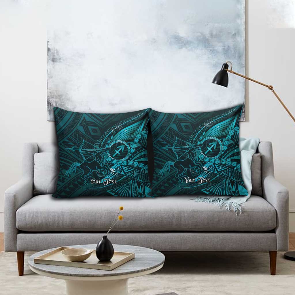 Personalised Polynesia Zodiac Sagittarius Pillow Cover Galaxy Polynesian Pattern Chest Tattoo Style