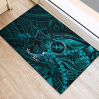Personalised Polynesia Zodiac Sagittarius Rubber Doormat Galaxy Polynesian Pattern Chest Tattoo Style