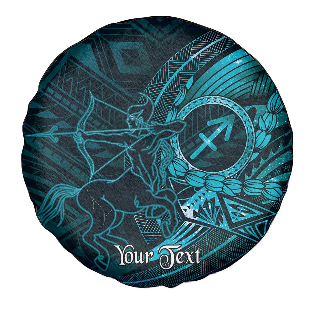 Personalised Polynesia Zodiac Sagittarius Spare Tire Cover Galaxy Polynesian Pattern Chest Tattoo Style