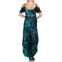 Personalised Polynesia Zodiac Sagittarius Summer Maxi Dress Galaxy Polynesian Pattern Chest Tattoo Style