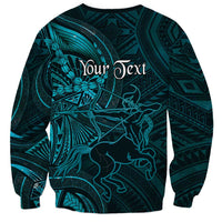 Personalised Polynesia Zodiac Sagittarius Sweatshirt Galaxy Polynesian Pattern Chest Tattoo Style