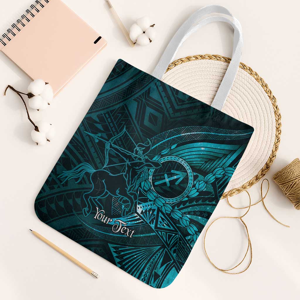Personalised Polynesia Zodiac Sagittarius Tote Bag Galaxy Polynesian Pattern Chest Tattoo Style