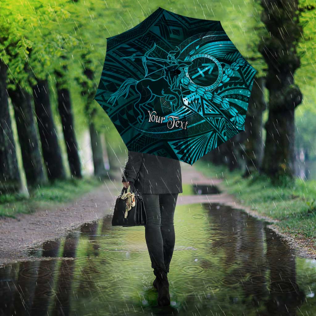 Personalised Polynesia Zodiac Sagittarius Umbrella Galaxy Polynesian Pattern Chest Tattoo Style