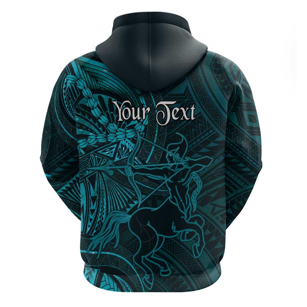 Personalised Polynesia Zodiac Sagittarius Zip Hoodie Galaxy Polynesian Pattern Chest Tattoo Style