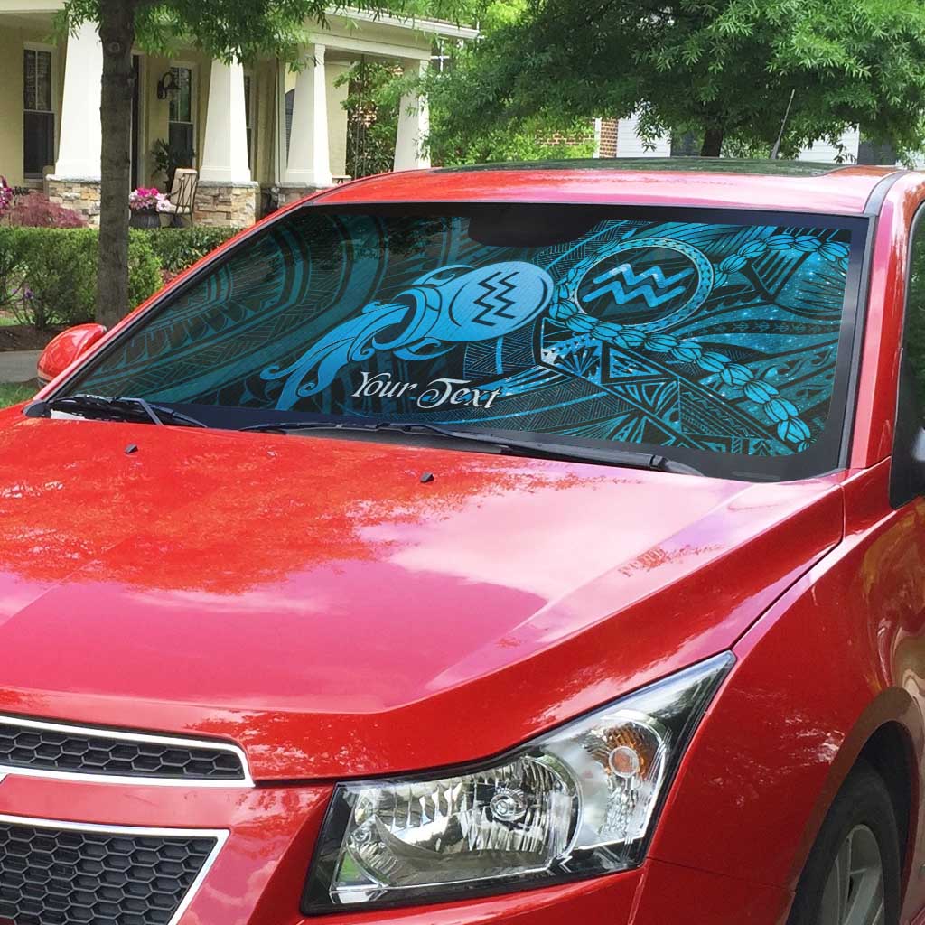 Personalised Polynesia Zodiac Aquarius Auto Sun Shade Galaxy Polynesian Pattern Chest Tattoo Style