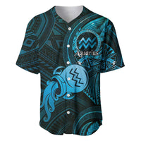 Personalised Polynesia Zodiac Aquarius Baseball Jersey Galaxy Polynesian Pattern Chest Tattoo Style