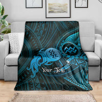 Personalised Polynesia Zodiac Aquarius Blanket Galaxy Polynesian Pattern Chest Tattoo Style