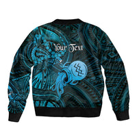 Personalised Polynesia Zodiac Aquarius Bomber Jacket Galaxy Polynesian Pattern Chest Tattoo Style