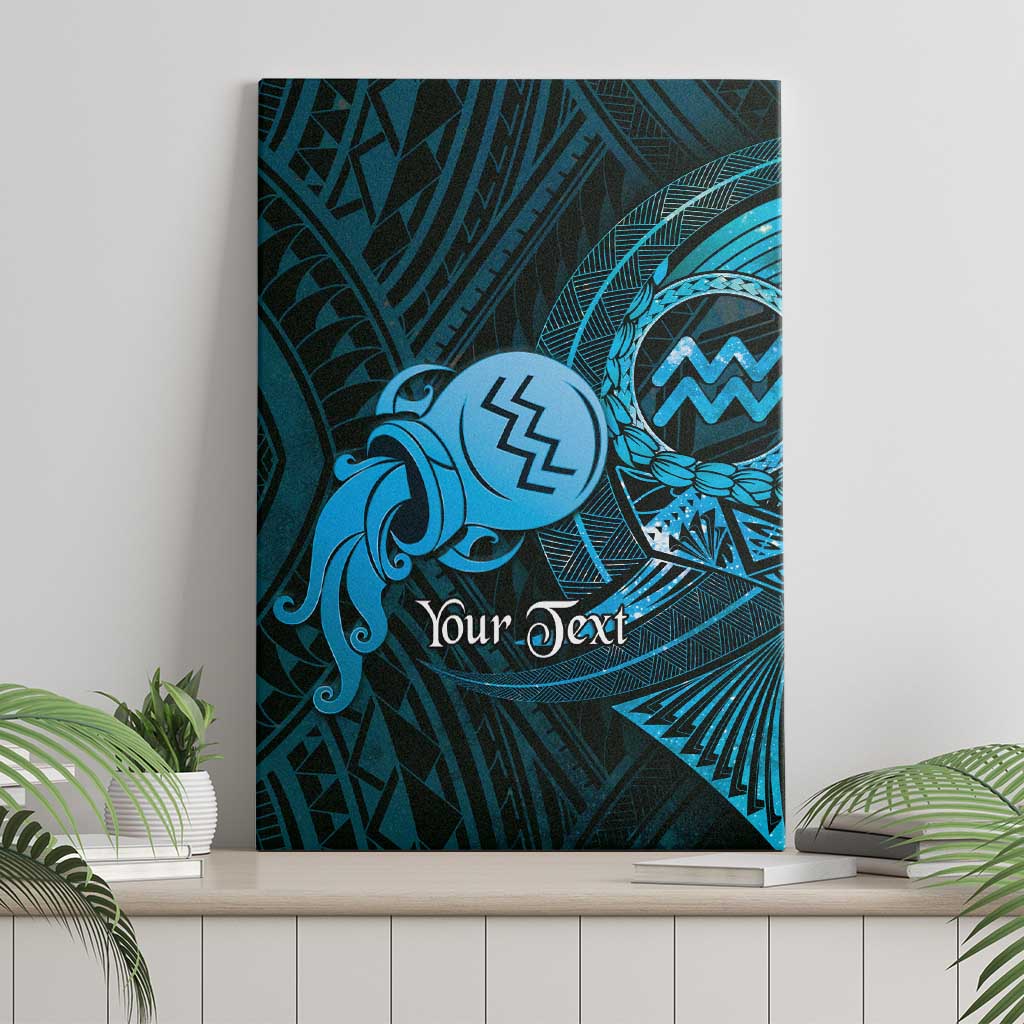 Personalised Polynesia Zodiac Aquarius Canvas Wall Art Galaxy Polynesian Pattern Chest Tattoo Style