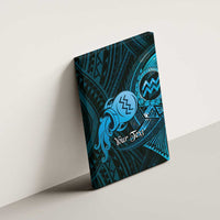 Personalised Polynesia Zodiac Aquarius Canvas Wall Art Galaxy Polynesian Pattern Chest Tattoo Style
