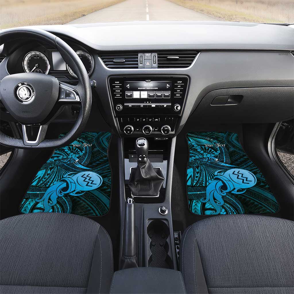 Personalised Polynesia Zodiac Aquarius Car Mats Galaxy Polynesian Pattern Chest Tattoo Style