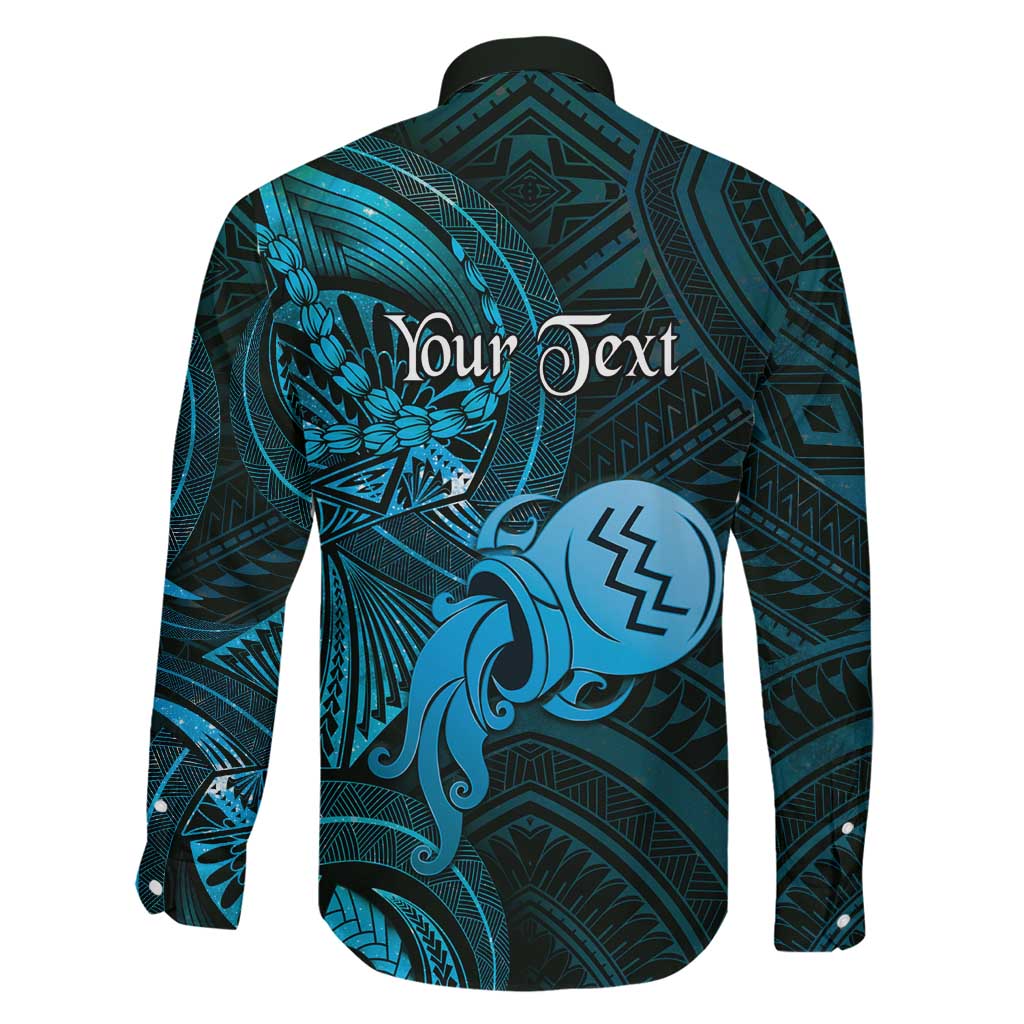 Personalised Polynesia Zodiac Aquarius Family Matching Summer Maxi Dress and Hawaiian Shirt Galaxy Polynesian Pattern Chest Tattoo Style