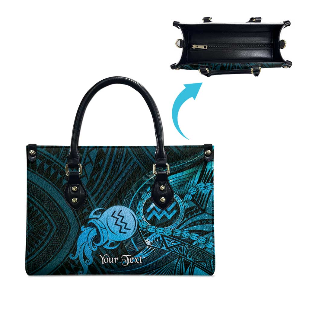 Personalised Polynesia Zodiac Aquarius Leather Bag Galaxy Polynesian Pattern Chest Tattoo Style