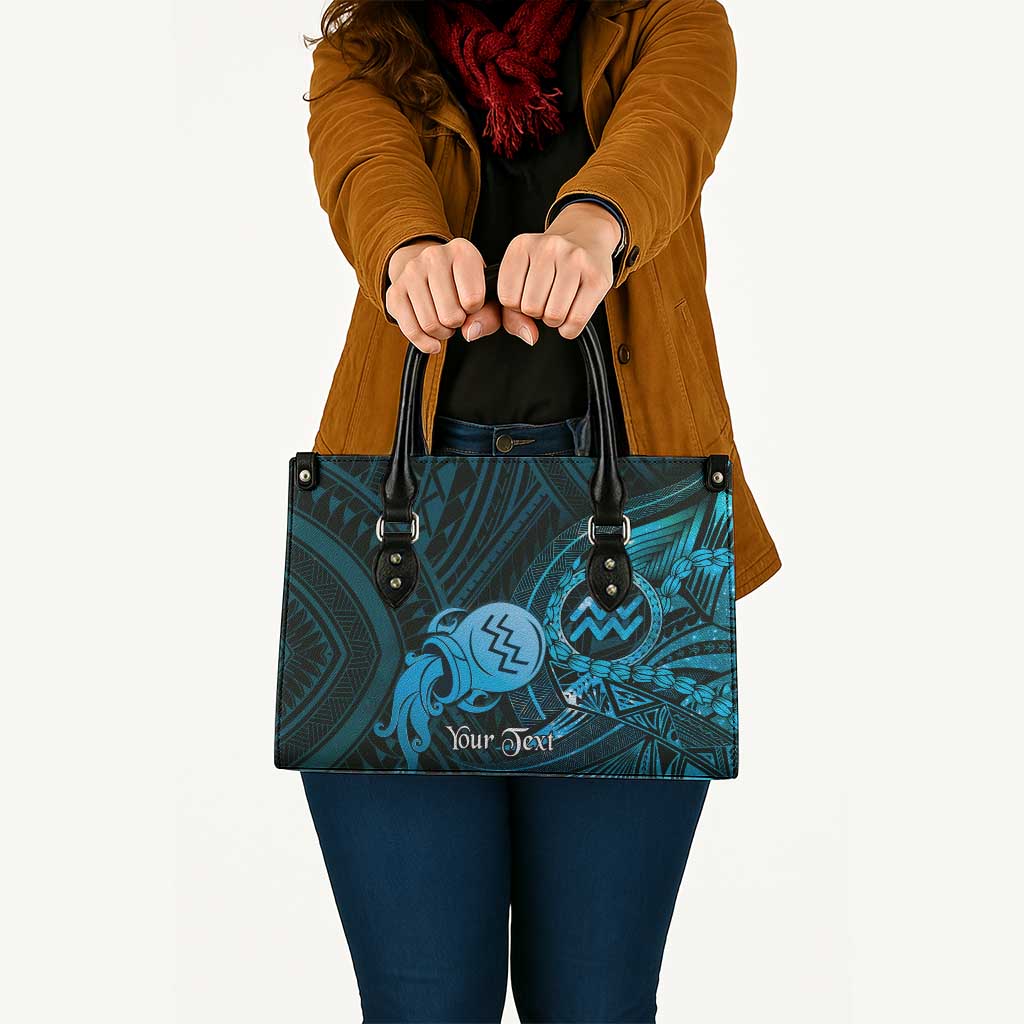 Personalised Polynesia Zodiac Aquarius Leather Bag Galaxy Polynesian Pattern Chest Tattoo Style