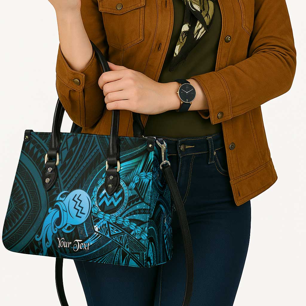 Personalised Polynesia Zodiac Aquarius Leather Bag Galaxy Polynesian Pattern Chest Tattoo Style