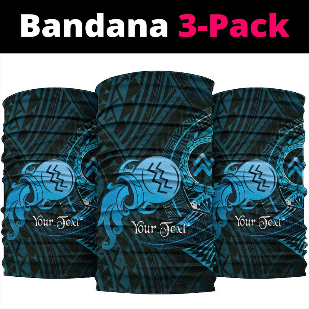 Personalised Polynesia Zodiac Aquarius Neck Gaiter Galaxy Polynesian Pattern Chest Tattoo Style