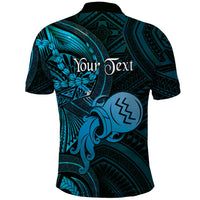 Personalised Polynesia Zodiac Aquarius Polo Shirt Galaxy Polynesian Pattern Chest Tattoo Style