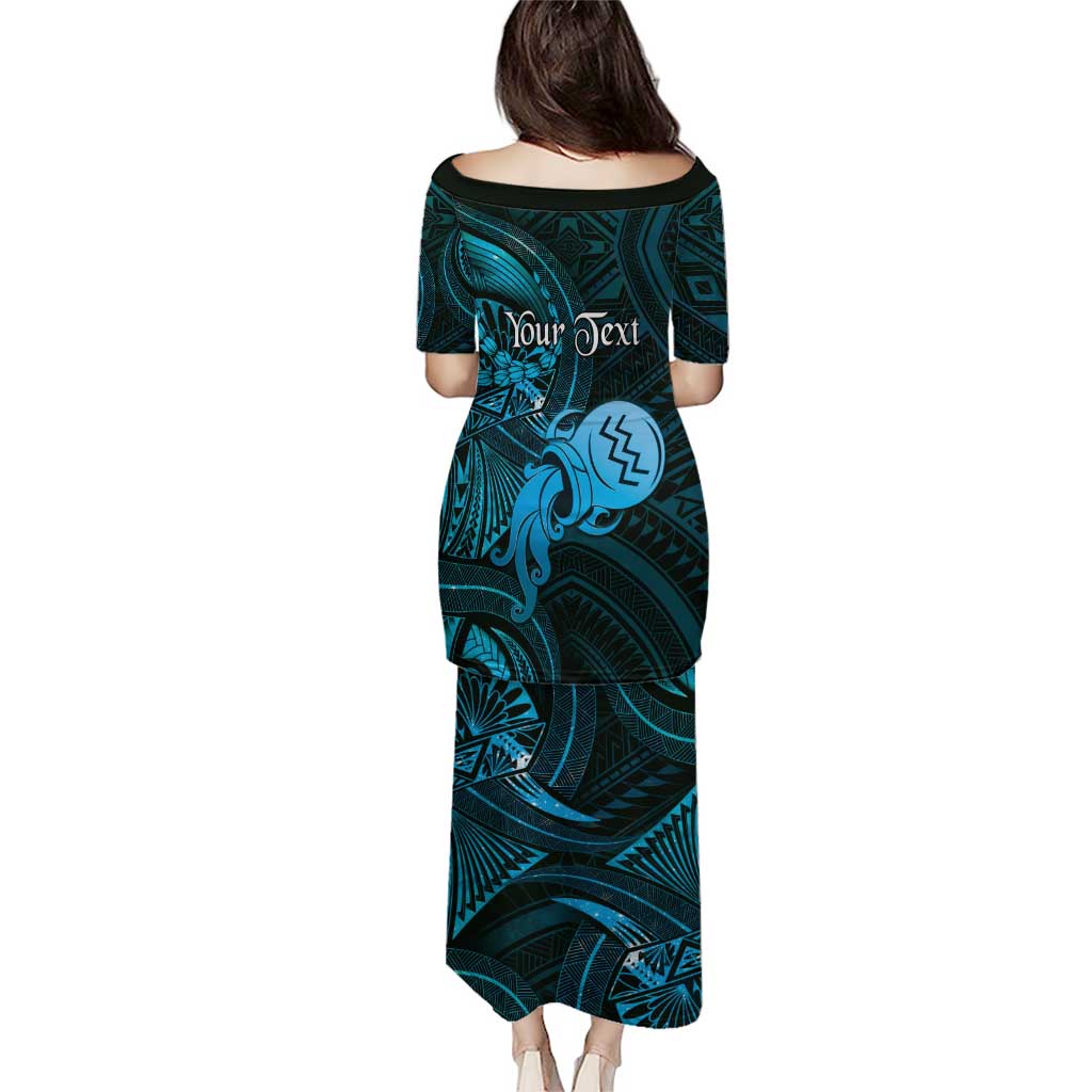 Personalised Polynesia Zodiac Aquarius Puletasi Galaxy Polynesian Pattern Chest Tattoo Style