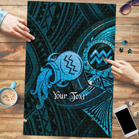 Personalised Polynesia Zodiac Aquarius Puzzle Galaxy Polynesian Pattern Chest Tattoo Style