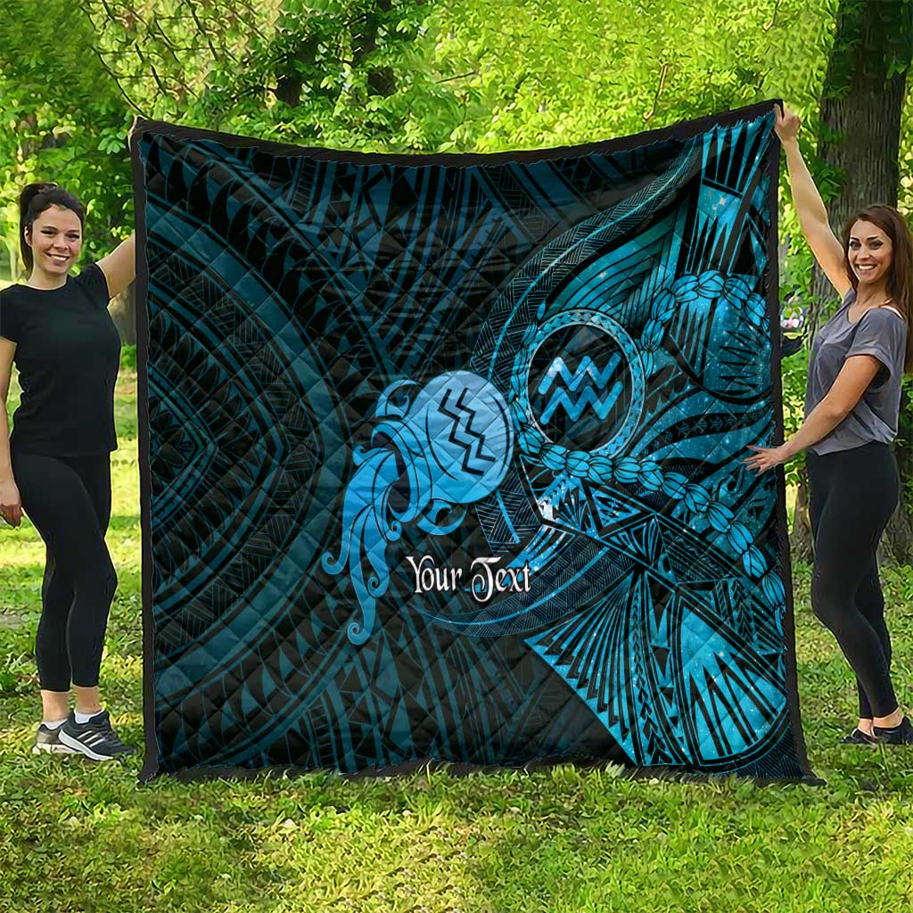 Personalised Polynesia Zodiac Aquarius Quilt Galaxy Polynesian Pattern Chest Tattoo Style