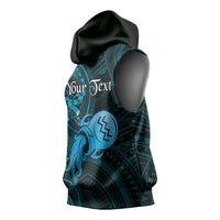Personalised Polynesia Zodiac Aquarius Sleeveless Hoodie Galaxy Polynesian Pattern Chest Tattoo Style
