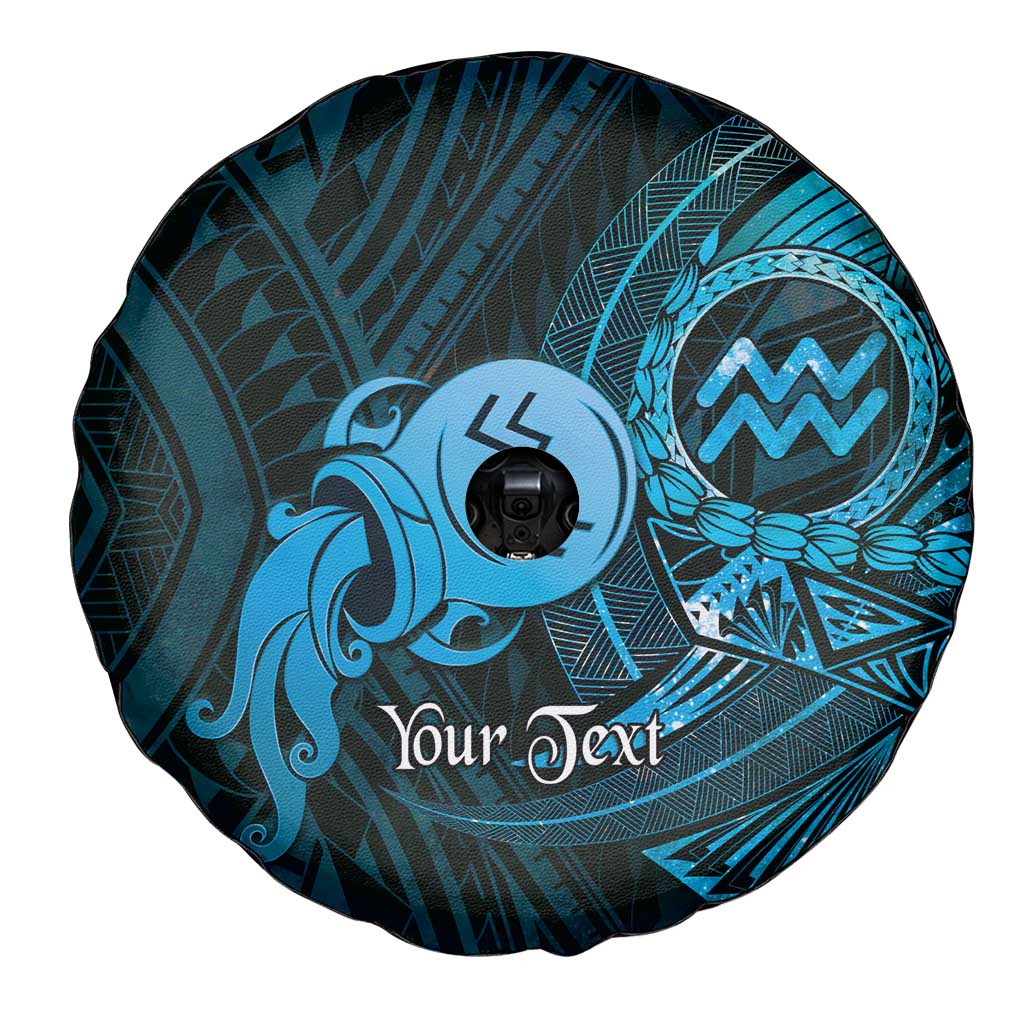 Personalised Polynesia Zodiac Aquarius Spare Tire Cover Galaxy Polynesian Pattern Chest Tattoo Style