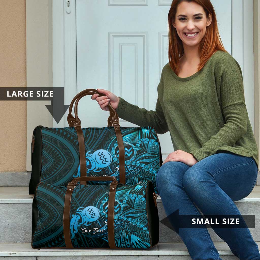 Personalised Polynesia Zodiac Aquarius Travel Bag Galaxy Polynesian Pattern Chest Tattoo Style