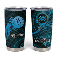 Personalised Polynesia Zodiac Aquarius Tumbler Cup Galaxy Polynesian Pattern Chest Tattoo Style